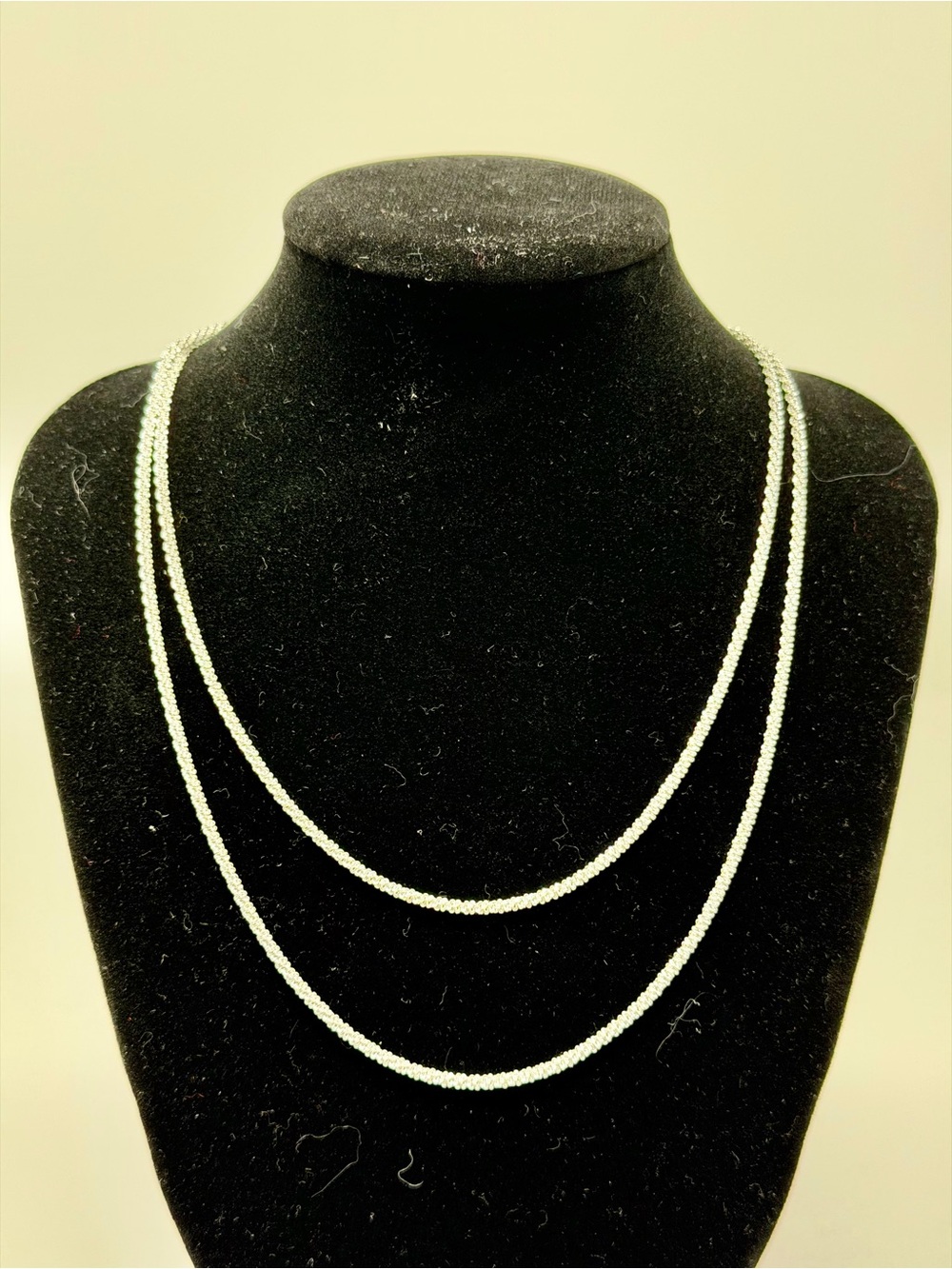 925 SS Over Stainless Steel Rope Laser Cut Necklace - 30”